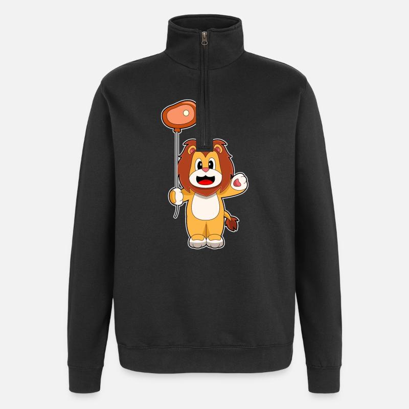 Löwe Luftballon Fleisch - Quarter-Zip-Sweatshirt - Schwarz