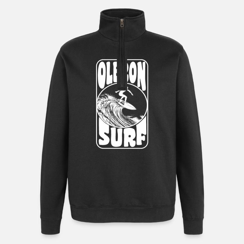 OLERON - Sweat à zip 1/4 - noir