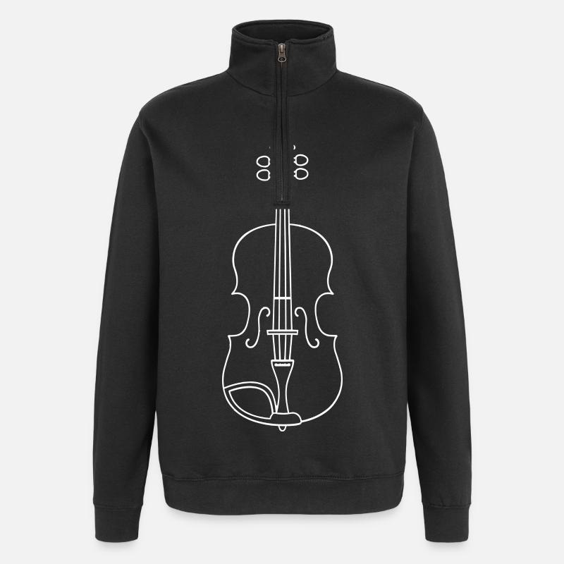 Geige Skizze - Quarter-Zip-Sweatshirt - Schwarz