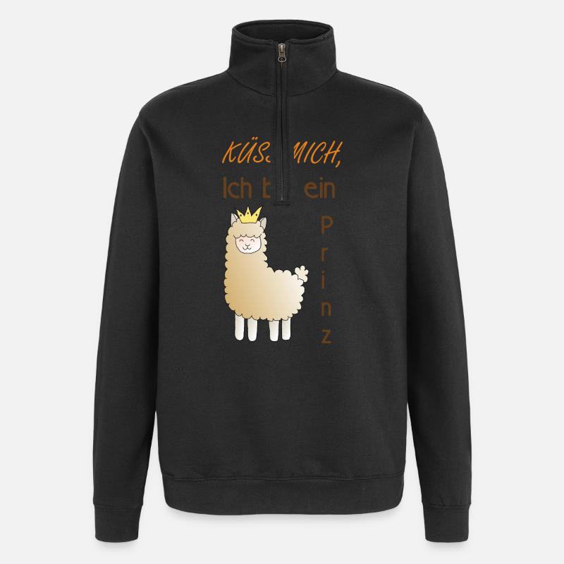 Küss mich, ich bin ein Prinz! - Quarter-Zip-Sweatshirt - Schwarz