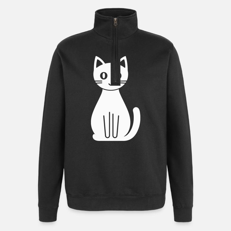 Bande dessinée Chat - Sweat à zip 1/4 - noir