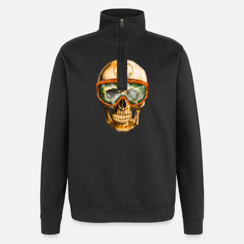 Adrenalin Schädel - Quarter-Zip-Sweatshirt - Schwarz