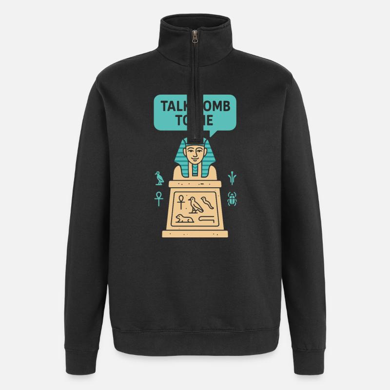 Pharaoh Archaeology in Ancient Egypt - Quarter-Zip Sweatshirt - black