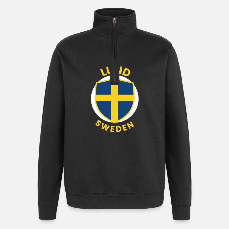 Lund Shield Schweden - Quarter-Zip-Sweatshirt - Schwarz