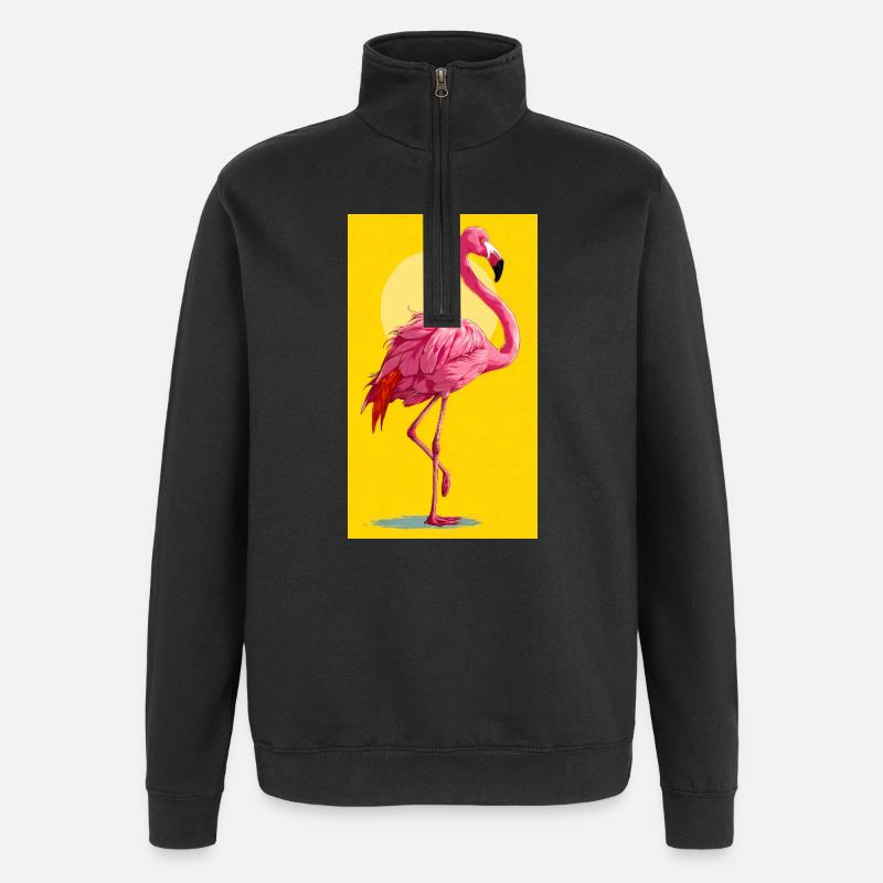 Flamant - Sweat à zip 1/4 - noir