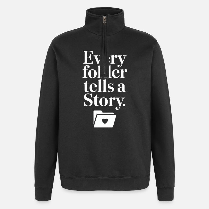 Histoires de dossiers : Monochrome - Sweat à zip 1/4 - noir