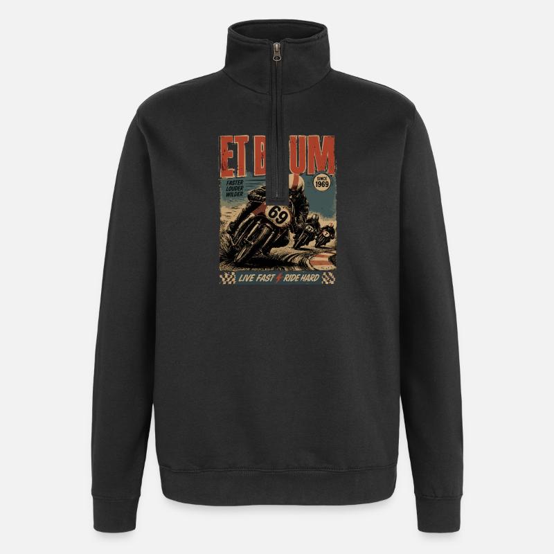 ET BOUM - Sweat à zip 1/4 - noir