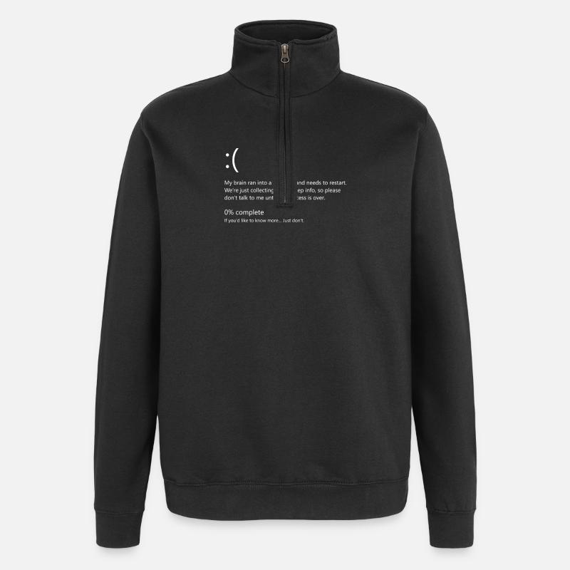 Brain Crash Tshirt - Quarter-Zip Sweatshirt - black