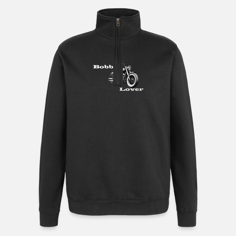 Bobber Lover weiß - Quarter-Zip-Sweatshirt - Schwarz