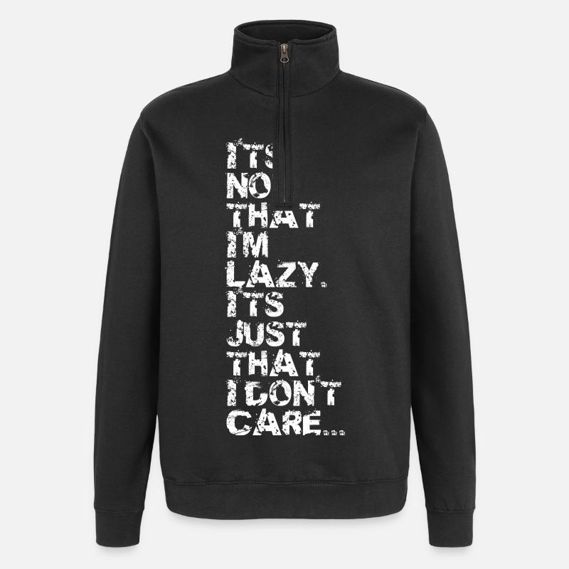 I'm not Lazy v2 - Sweat à zip 1/4 - noir
