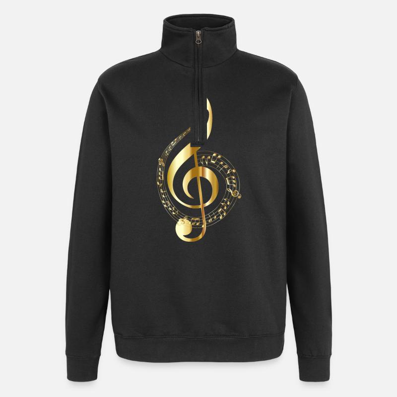musical note - Quarter-Zip Sweatshirt - black