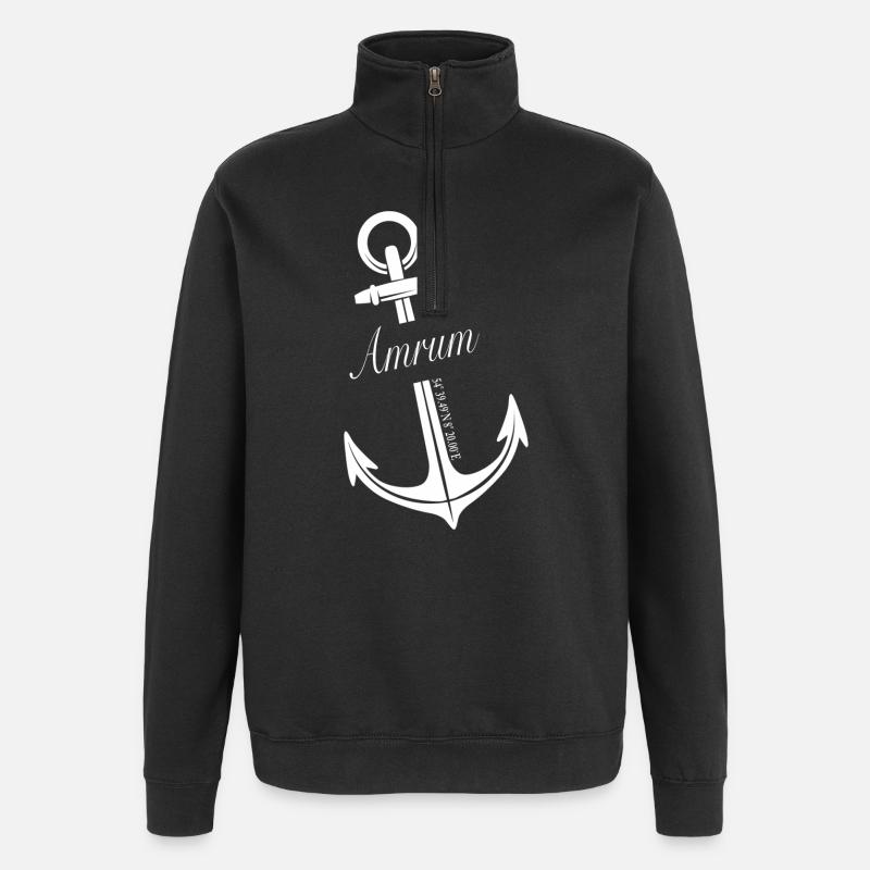 Amrum - Quarter-Zip-Sweatshirt - Schwarz