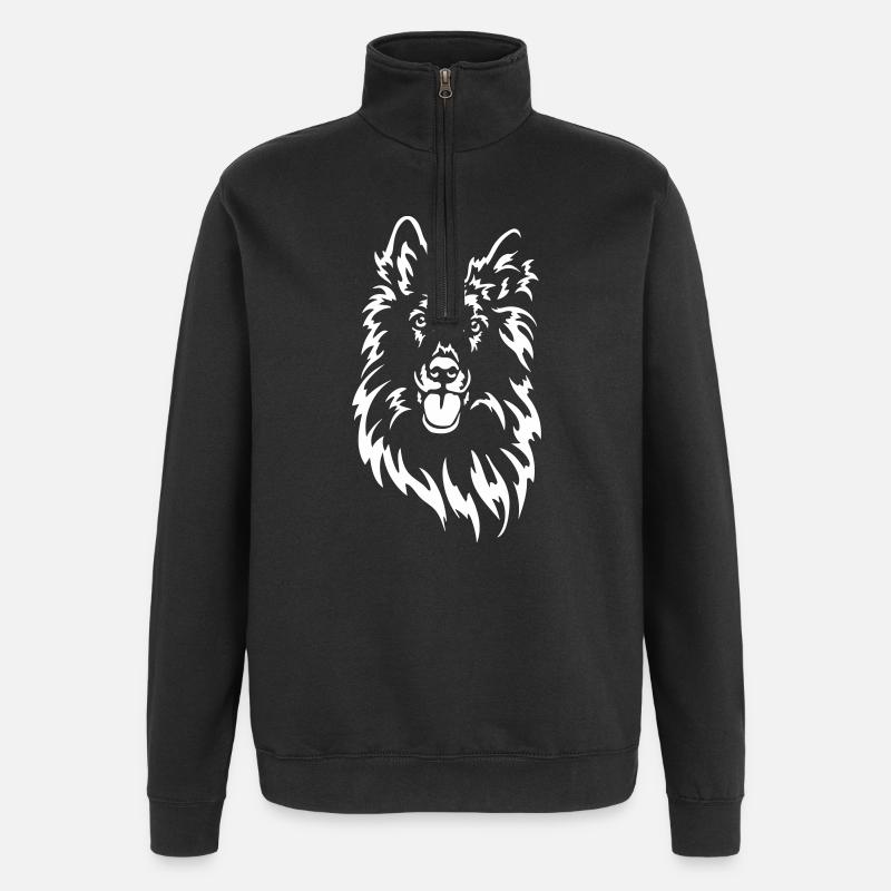 Groenendael Kopf "Black Edition" - Quarter-Zip-Sweatshirt - Schwarz