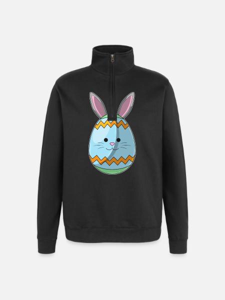 Easter Egg Easter Bunny Ears - Quarter-Zip Sweatshirt - black