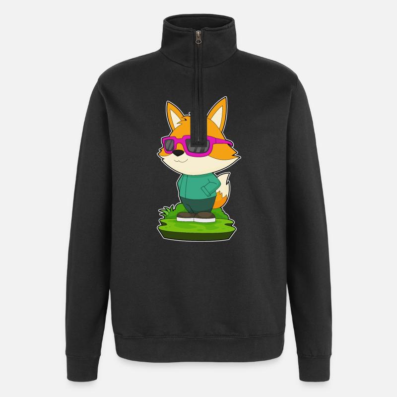 Fuchs Sonnenbrille - Quarter-Zip-Sweatshirt - Schwarz