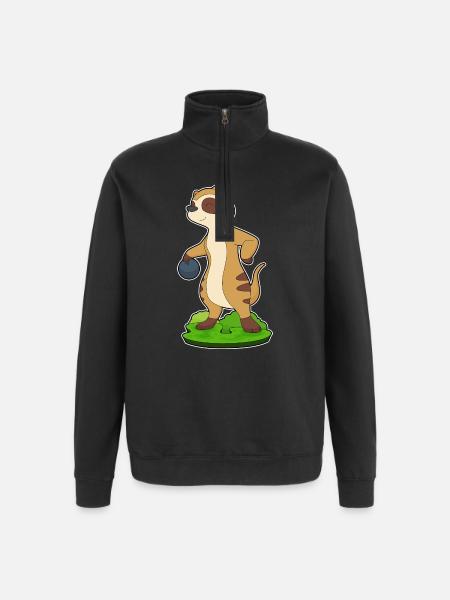 Erdmännchen Bowling Bowlingkugel - Quarter-Zip-Sweatshirt - Schwarz