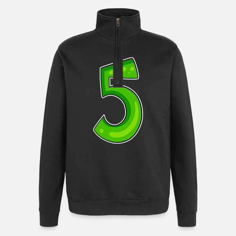 Number 5 Number Green - Quarter-Zip Sweatshirt - black