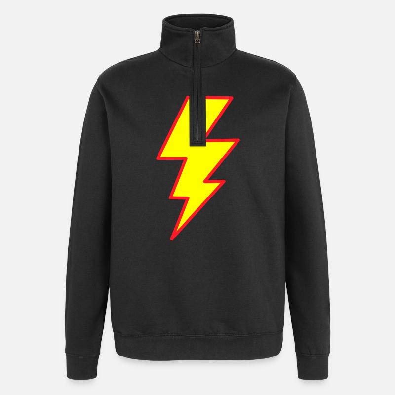 Double éclair - Sweat à zip 1/4 - noir