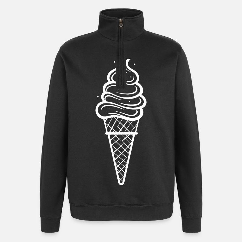 Croquis de crème glacée - Sweat à zip 1/4 - noir