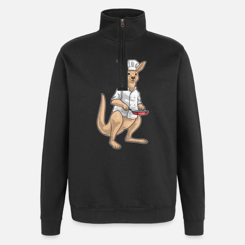 Kangaroo Cooking Pan Cooking - Quarter-Zip Sweatshirt - black