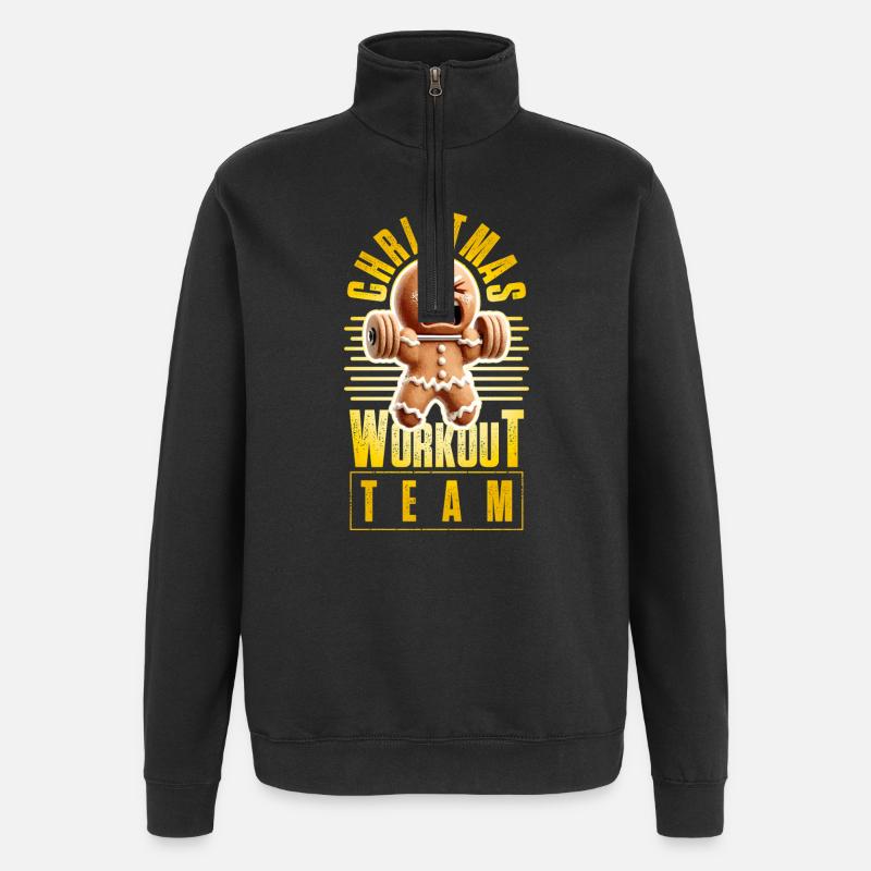 Équipe d’entraînement de Noël Weihnachten - Sweat à zip 1/4 - noir