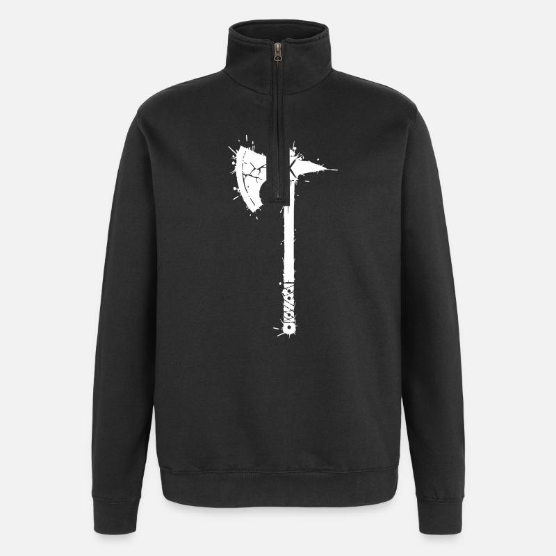 Viking Axe Graffiti Gamer Vector - Sweat à zip 1/4 - noir