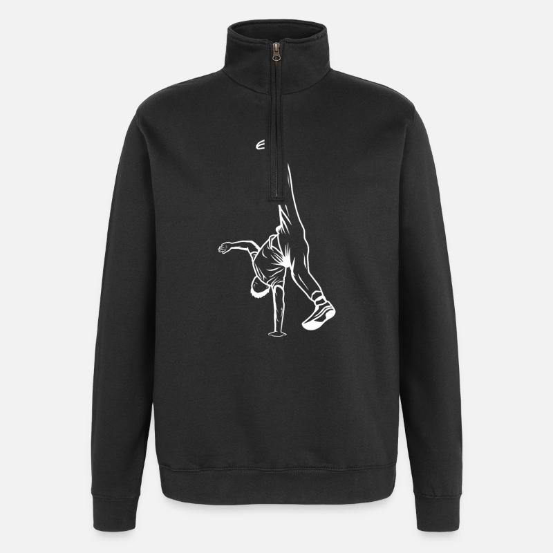 B Boy Drawing - Quarter-Zip Sweatshirt - black