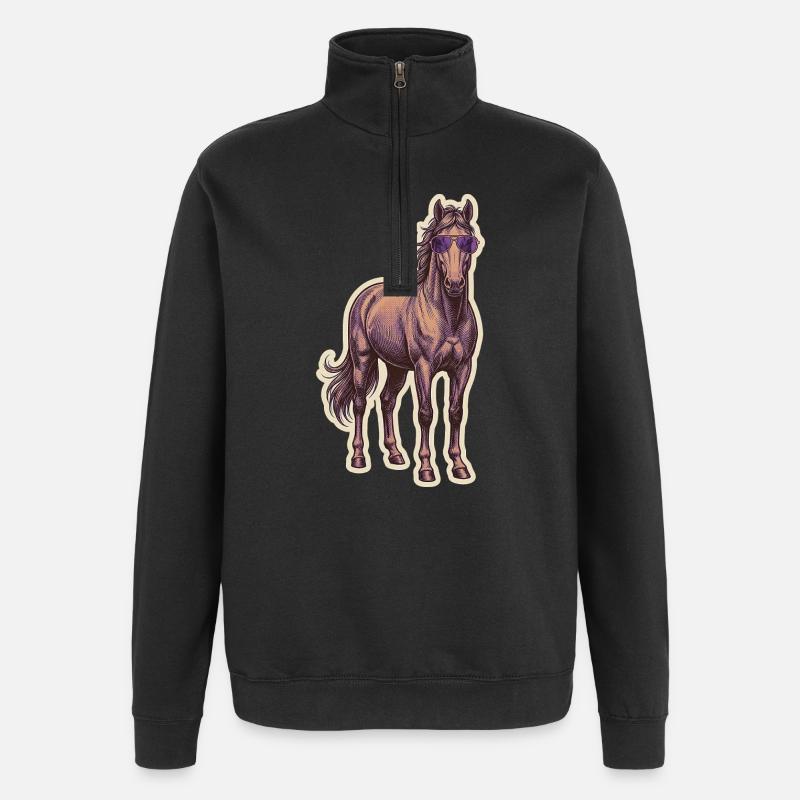Lunettes de soleil pour chevaux - Sweat à zip 1/4 - noir