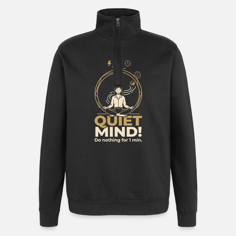 Quiet Mind - Sweat à zip 1/4 - noir