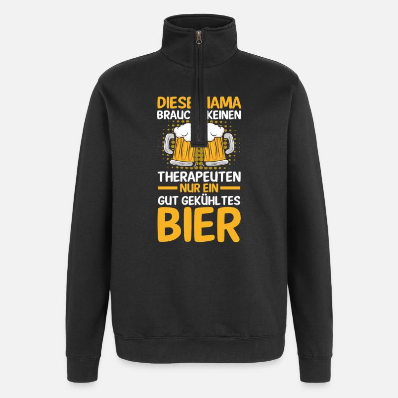 Bier Bierliebhaberin Mutter Mama - Quarter-Zip-Sweatshirt - Schwarz