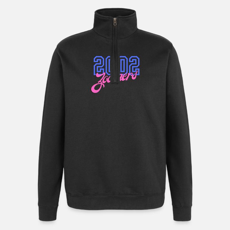 2002 Zoomers Sommer Retro Gradient Logo - Quarter-Zip-Sweatshirt - Schwarz
