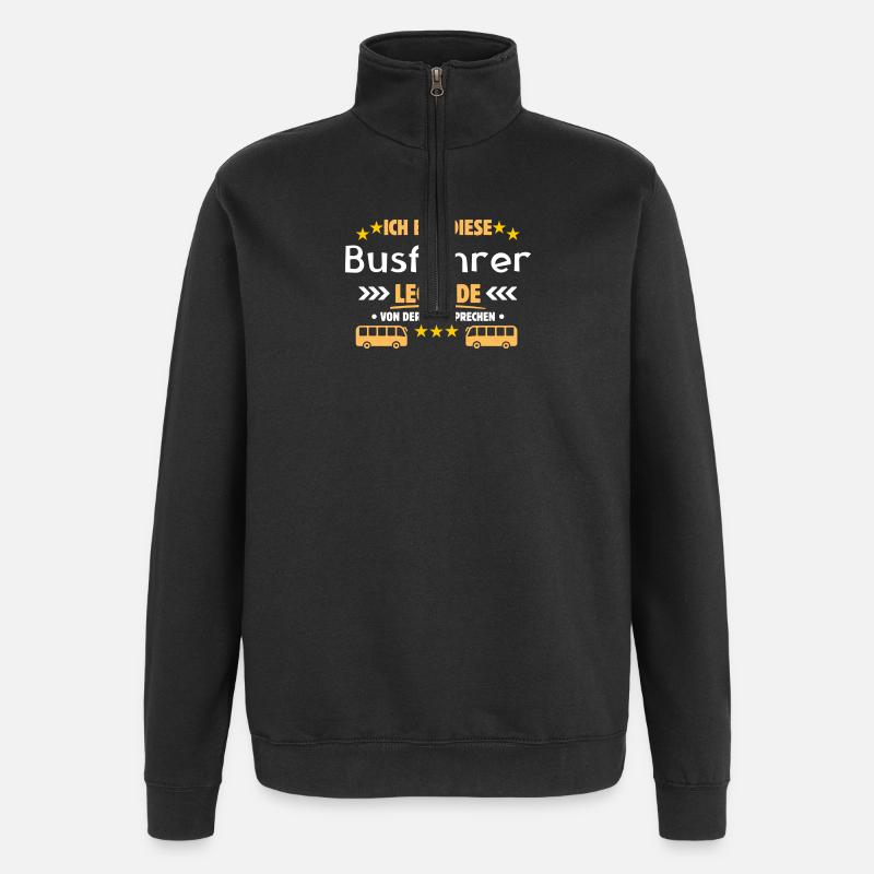 Busfahrer Legende - Quarter-Zip-Sweatshirt - Schwarz