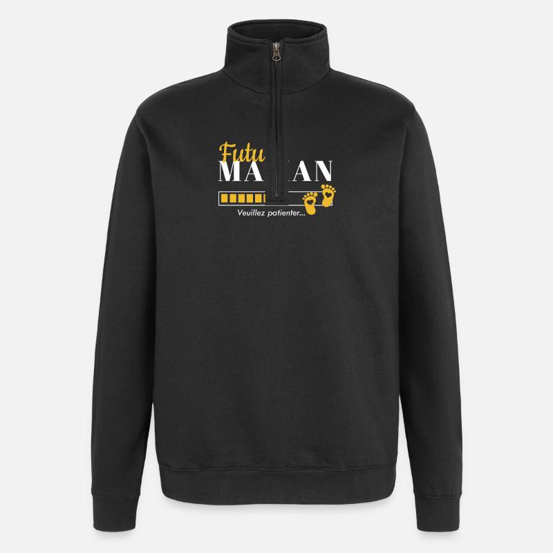 Future Maman, veuillez patienter - Sweat à zip 1/4 - noir