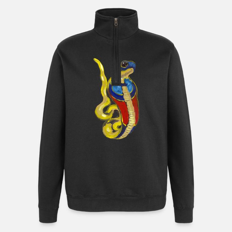 Cobra, divinité de l’Égypte ancienne - Sweat à zip 1/4 - noir