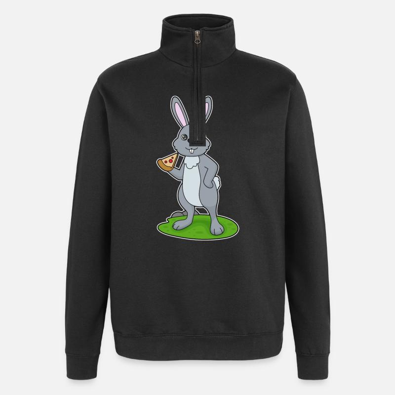 Rabbit Pizzeria Pizza - Sweat à zip 1/4 - noir