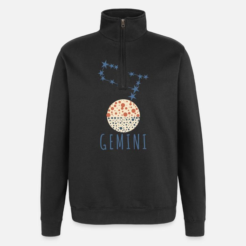 La constellation des Gémeaux - Sweat à zip 1/4 - noir