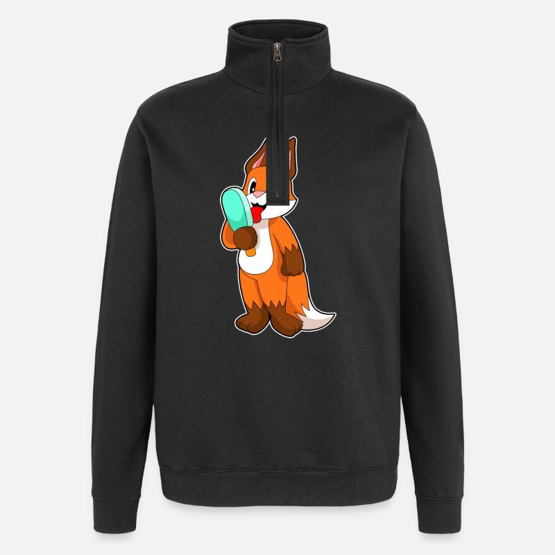 Fox popsicles - Quarter-Zip Sweatshirt - black