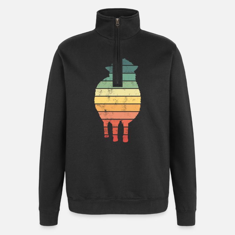 Schaf Schafe - Quarter-Zip-Sweatshirt - Schwarz