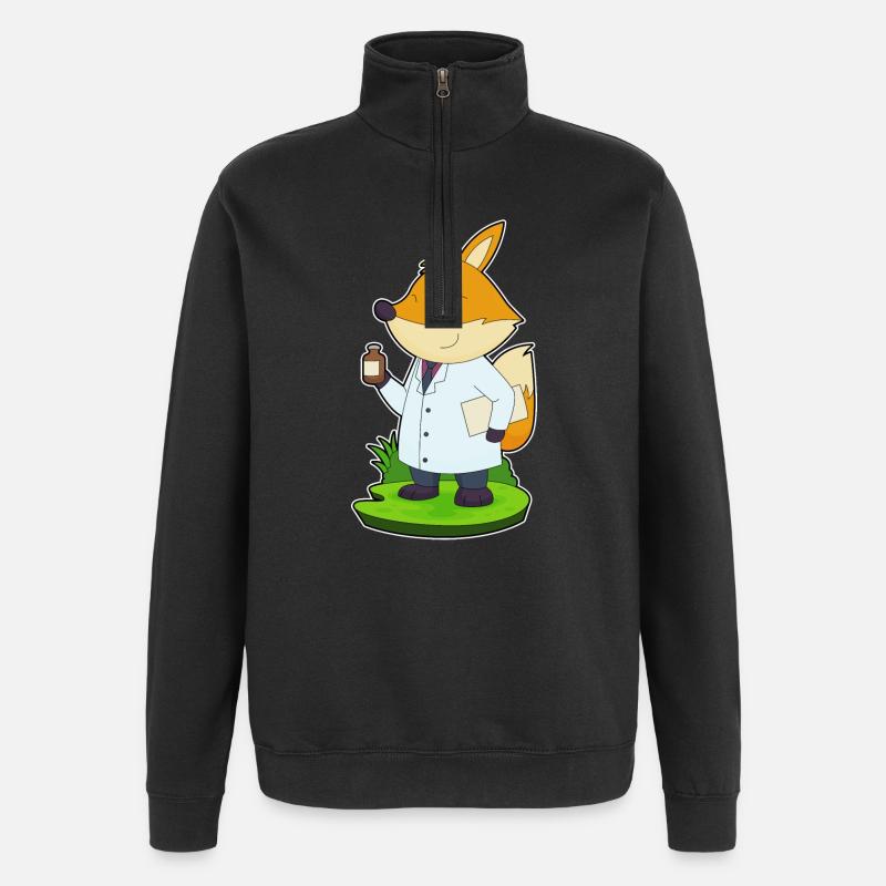 Fuchs Arzt Medizin - Quarter-Zip-Sweatshirt - Schwarz