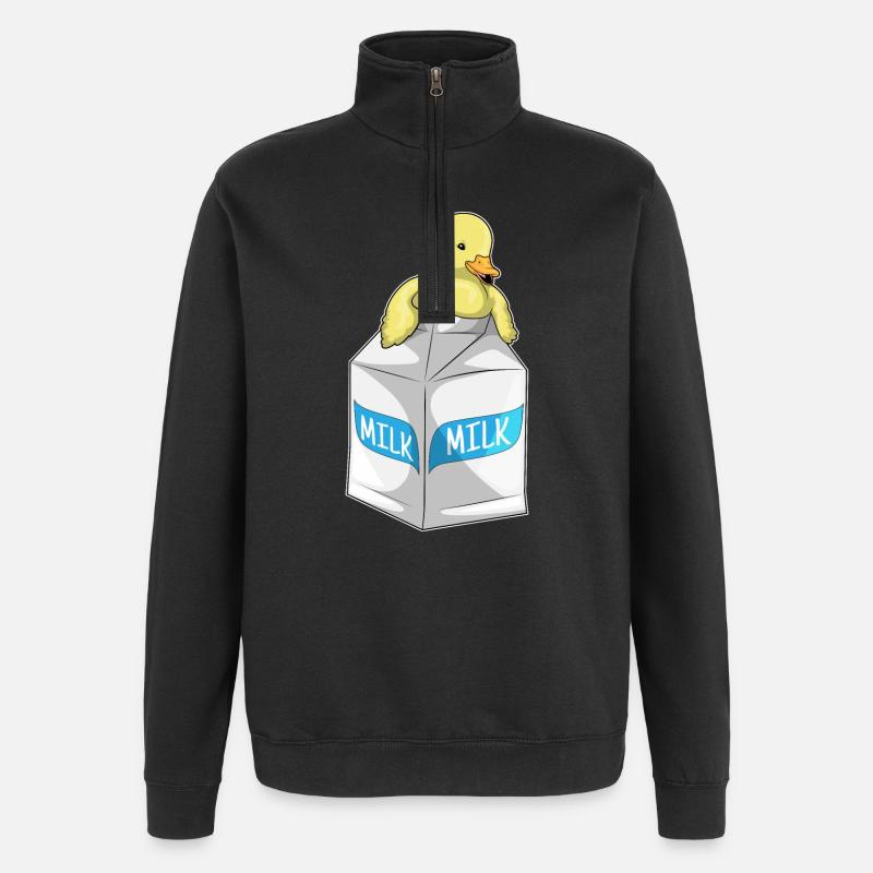 Duck Milk - Quarter-Zip Sweatshirt - black