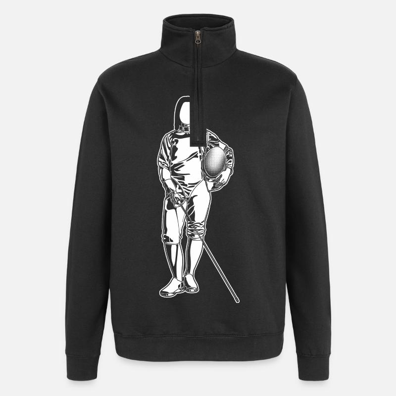 Graphique d’escrime pour femmes - Sweat à zip 1/4 - noir