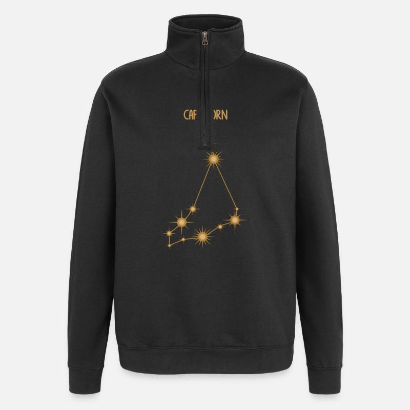 Steinbock Sternzeichen Sternbild Sternbild Golden - Quarter-Zip-Sweatshirt - Schwarz