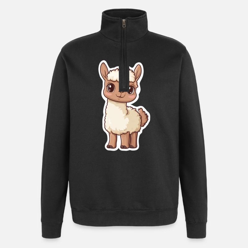 Llama Alpaca Llama Animal Gift - Quarter-Zip Sweatshirt - black
