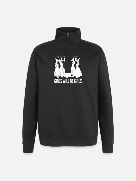 Halloween Tee for Women Funny - Quarter-Zip Sweatshirt - black