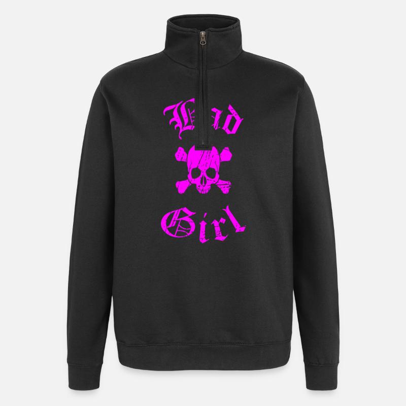 Skull Custom Design - Quarter-Zip Sweatshirt - black