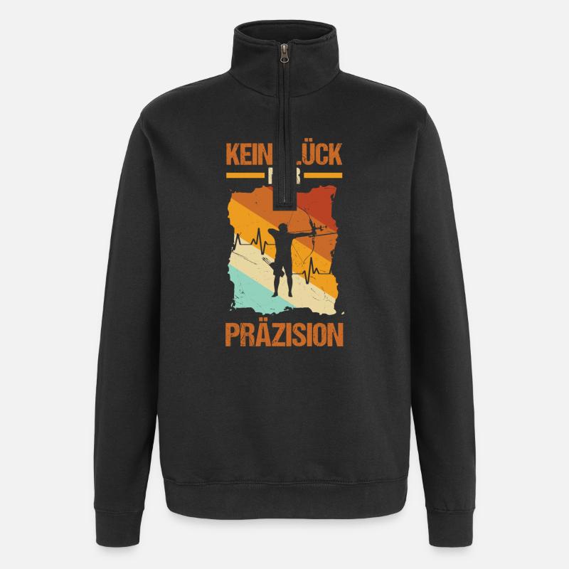 Bogenschütze Bogensport Bogenschießen - Quarter-Zip-Sweatshirt - Schwarz