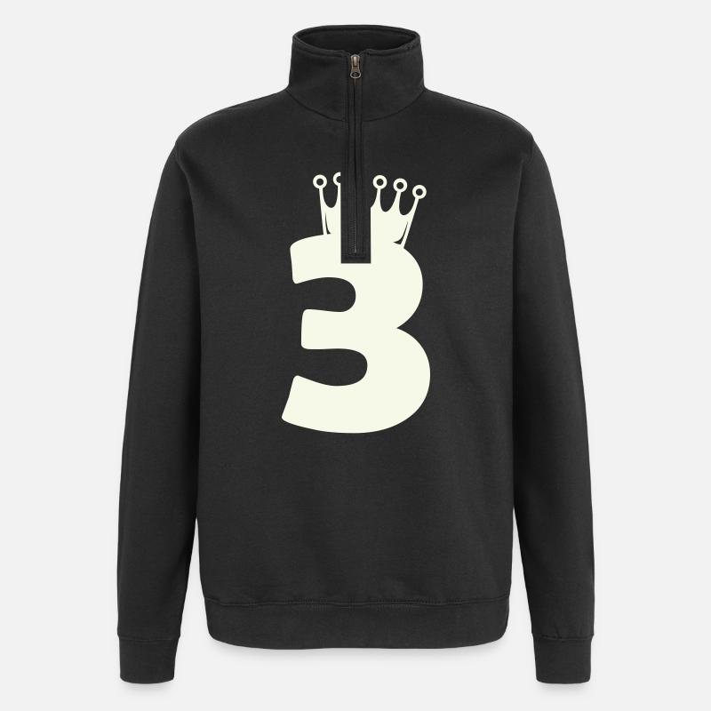 3_krone - Sweat à zip 1/4 - noir