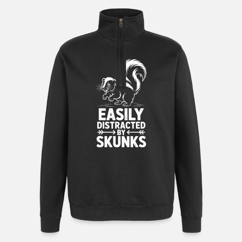 Skunk Sayings Funny Skunk Gift - Quarter-Zip Sweatshirt - black