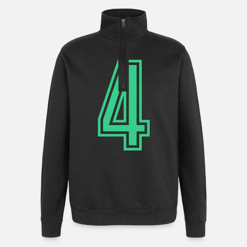 4 - Quarter-Zip-Sweatshirt - Schwarz