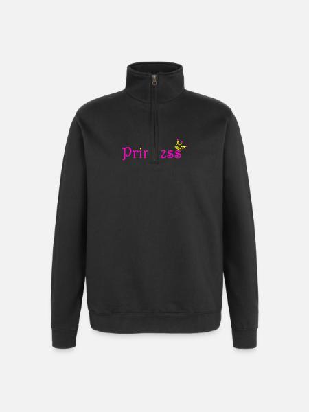 Prinzessin Glitzer Krone - Quarter-Zip-Sweatshirt - Schwarz